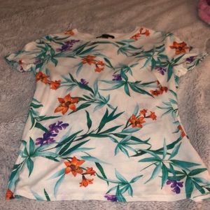 forever 21 short sleeve floral tee